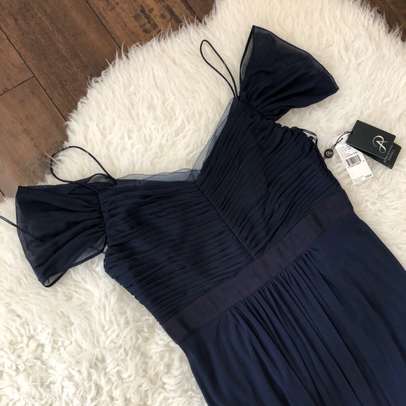 Adrianna Papell Dresses & Skirts - Navy Adrianna Papelle off the shoulder dress